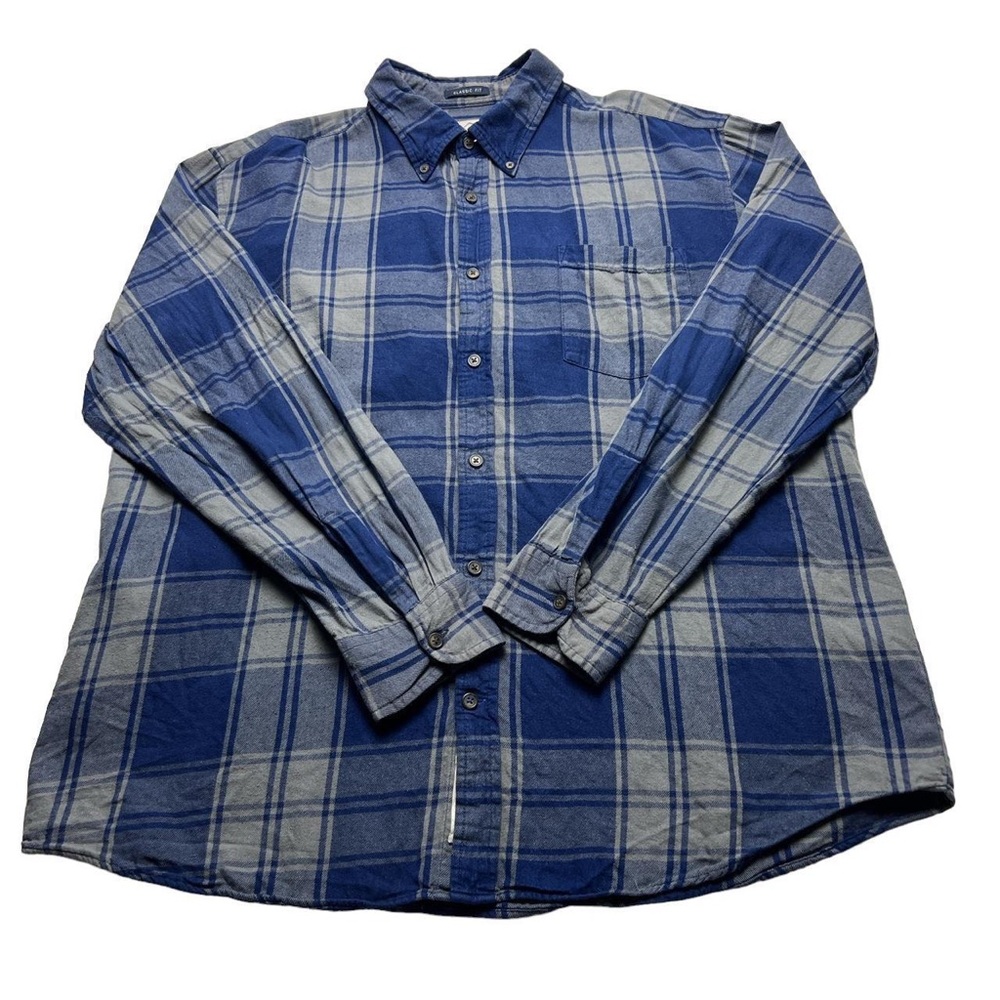 St John’s Bay Blue Plaid Men's Shirt-M